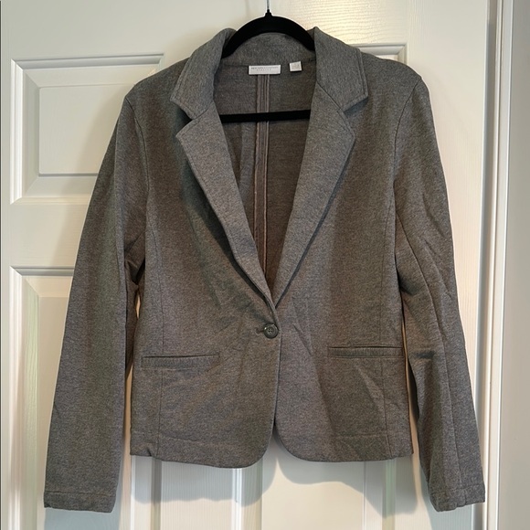 New York & Company Jackets & Blazers - New York & Company Gray Blazer Fitted Knit